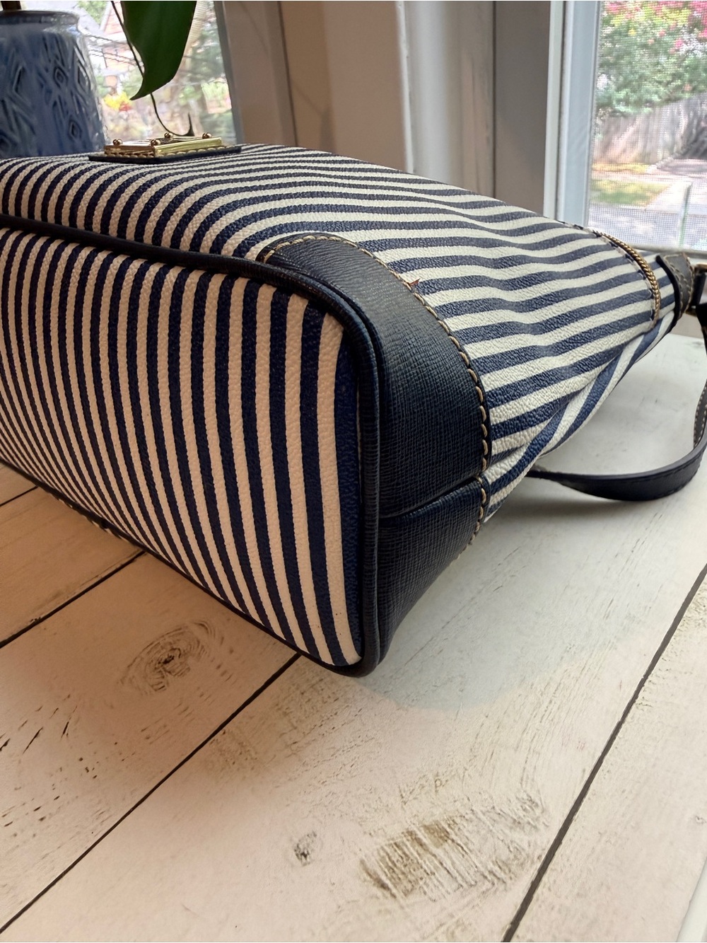 Dooney & Bourke | Nautical Navy and White Striped Crossbody - Picture 5 of 16